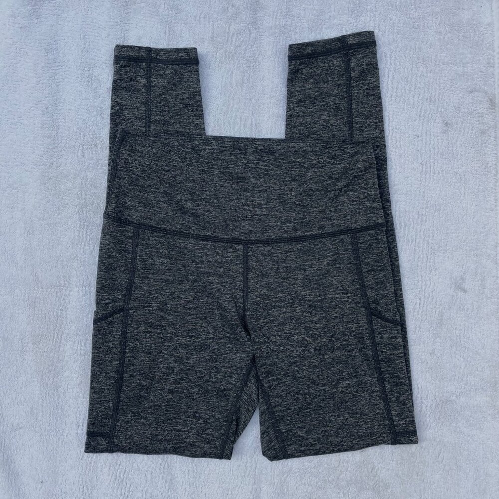 medium aerie soft dark grey heather full length leggings